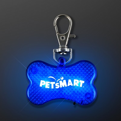 LED Dog Bone Safety Pet Light, Blue - PRINTED