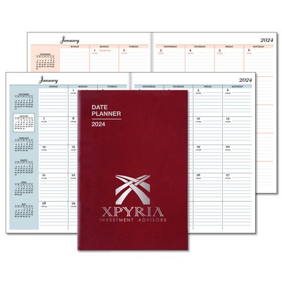 7"x10" Premium Leatherette Monthly Desk Planner