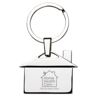 House Shaped Metal Keychain