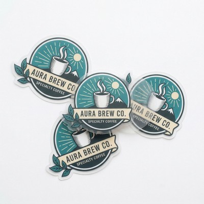 .004 Custom Shape Clear Matte Vinyl / High perf adh back Decals (201 to 250 sq in) Full Color