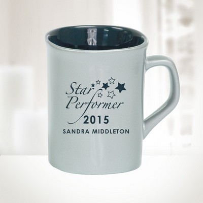 10 Oz Silver Ceramic Round Corner Mug