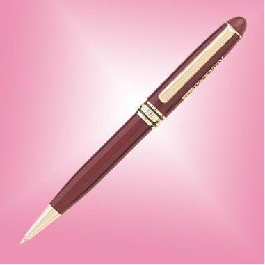 Ebony Brass Ball Point Pen - Burgundy w/Gold Accent