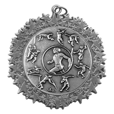 Stock Star Border 2 3/4" Medal- Track & Field Male