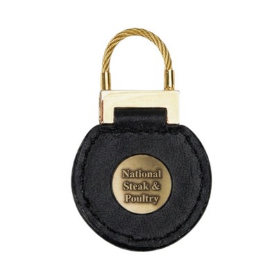 Eclipse Black 3/4" Continuity Leather Key Tag w/ Gold Cable
