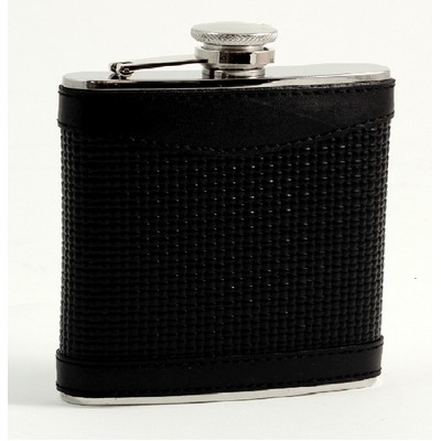 5 Oz. Black Leather Weaved Flask