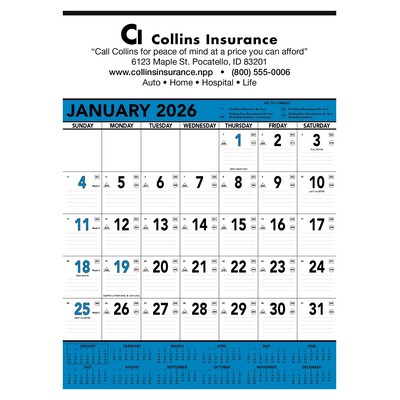 Triumph® Calendars Blue & Black Contractor Memo