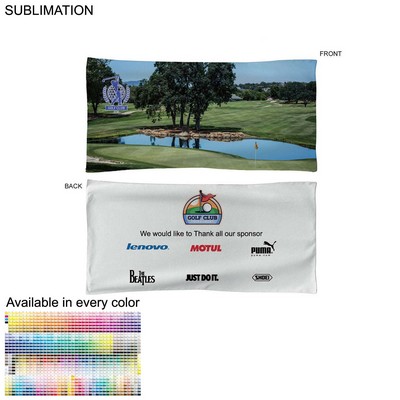Golf Caddie Tournament Towel in Microfiber Dri-Lite Terry, 20"x40", Sublimated Edge to Edge 2 sides