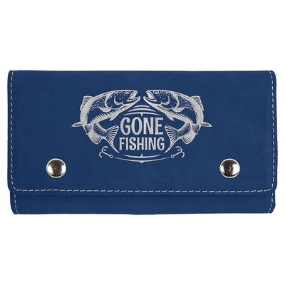 Leatherette Card and Dice Set (Blue)