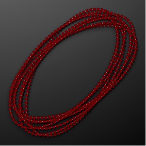 7mm 33" Round University Red Crimson Beads (Non-Light Up) - BLANK