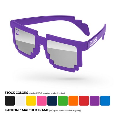 Pixel Mirror Sunglasses W/ 1-Color Imprints