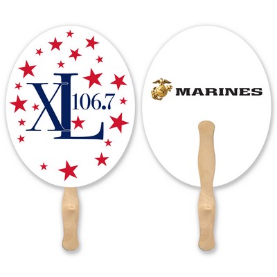 Oval Lightweight Full Color Two Sided Single Paper Hand Fan