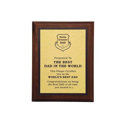 The Best Dad In The World Plaque- (Gold)