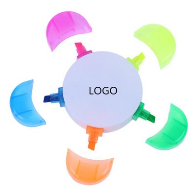 Lovely 5 Color Flower Petal Highlighter Pen