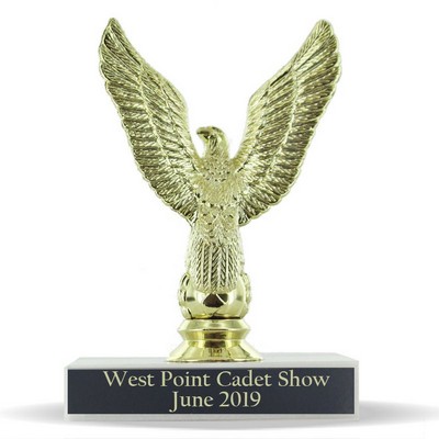 5 ½" Majestic Eagle Trophy w/White Marble Base