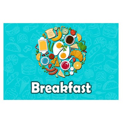 Breakfast Pre Printed Wall mural 36" x 24" - Blue
