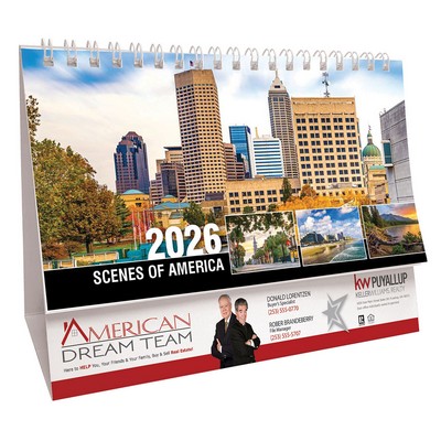 Scenes Of America Desk Tent Calendar English