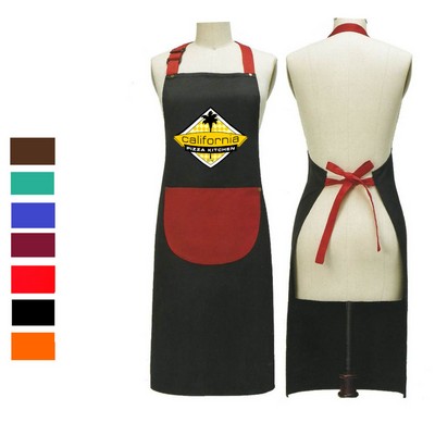 12 oz. Double frock Kitchen Apron w/ Contrast strap & Pocket