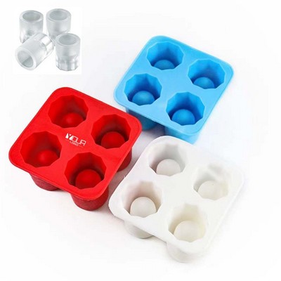 Shot Glass Ice Mold Cool 4 Cups Silicone Tray Great For Summer Party
