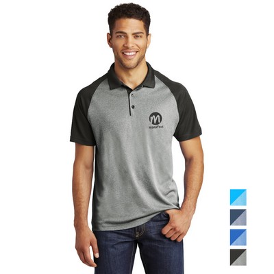 Sport-Tek PosiCharge RacerMesh Raglan Heather Block Embroidered Polo