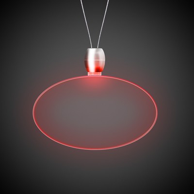 24" Red Oval Light-Up Pendant Necklace(Digi-Print)