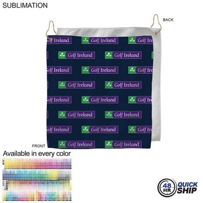 48Hr Quick Ship - Colored Microfiber Terry Golf Towel, Finished size 15x15, Nofold, Sublimated