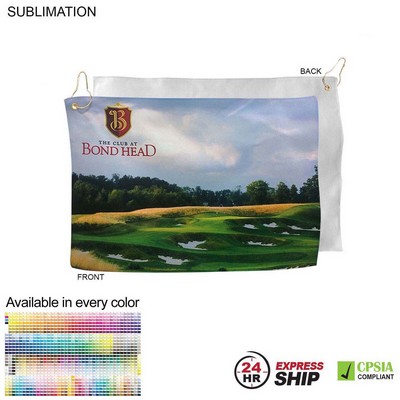 24 Hr Express Ship - Microfiber Suede Shammy Golf Towel, 12x18, Nofold Grommet and Hook