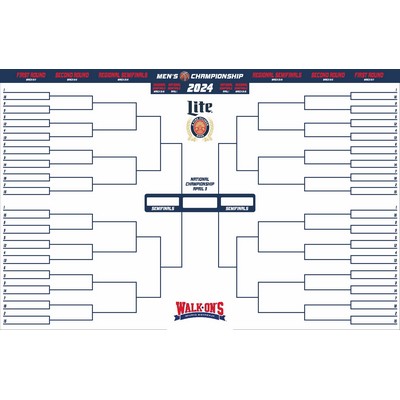 NCAA 64 Team March Madness Giant Basketball Tournament Dry Erase Bracket