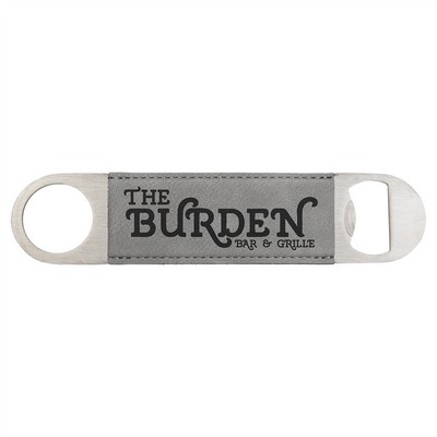 1 1/2" x 7" Gray Leatherette Bottle Opener