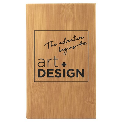5 1/4" x 8 1/4" Bamboo Leatherette Sketch Book-Unlined Paper