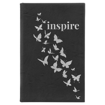 5 1/4" x 8 1/4" Black/Silver Leatherette Sketch Book-Unlined Paper