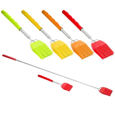 Telescopic Silicon BBQ Basting Brush with Cushion Grip Handle