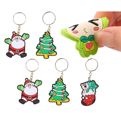 MOQ 50pcs Custom 2D Epoxy PVC Soft Rubber Keychain