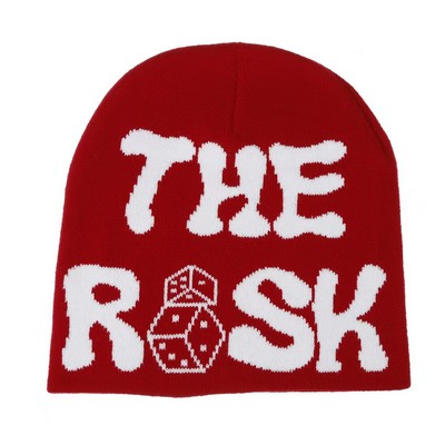 Jacquard brimless knitted hat