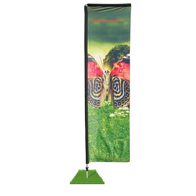14' Single Sided Rectangle Wind Flag / Spike Base