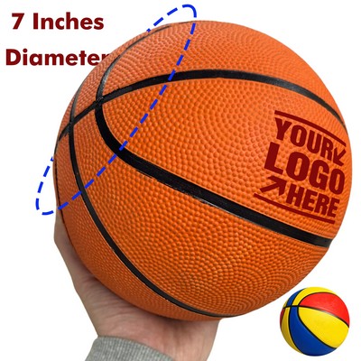Rubber 7" Mini Basketball Children Pro Dribble Training Ball