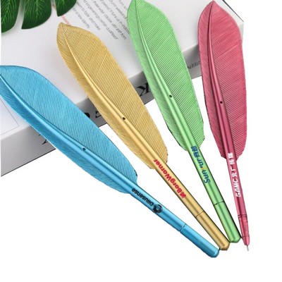 Feather Shape 0.5mm Fine Point Black Gel Pens