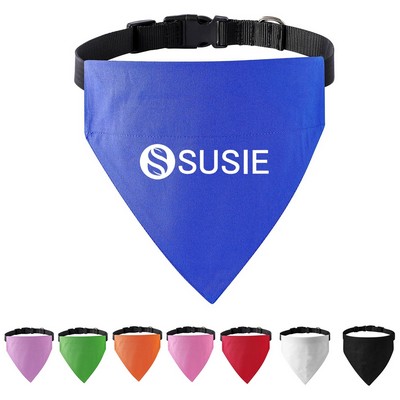 Adjustable Cotton Dog Bandana Collar With Buckle