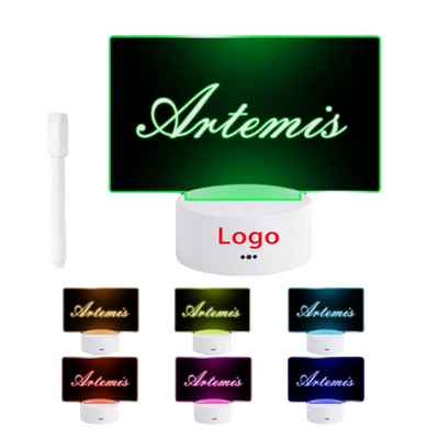 USB Charging Erasable Acrylic Glow-in-the-Dark Message Board