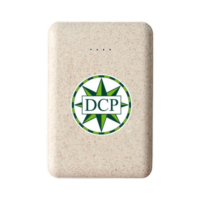 5000mAh Eco-Friendly Power Bank with Wheat Straw Housing