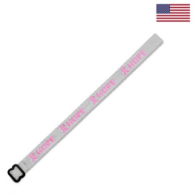 1/2" Woven Wristband w/ Black Slide Closure - "Select" Weave