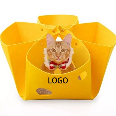 Semi-Enclosed Pet Warm Folding Shape-Shifting Felted Cat Nest