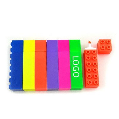 Large 3.5'' Inch Building Block Color Highlighters