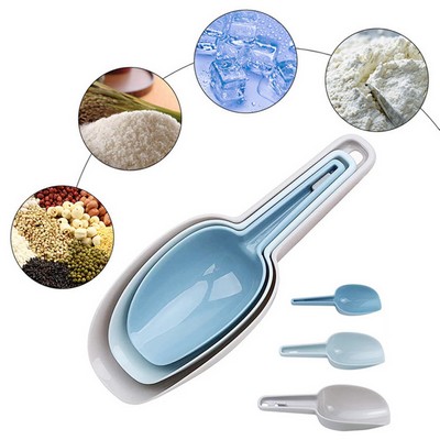 Plastic Kitchen Scoops Set - 3 Pack