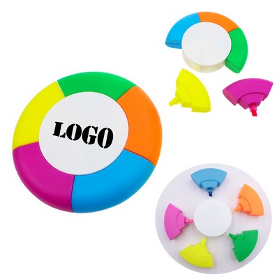 Round Shaped 5 Colors Highlighter