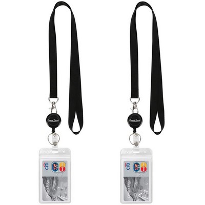 Lanyard Black Retractable Badge
