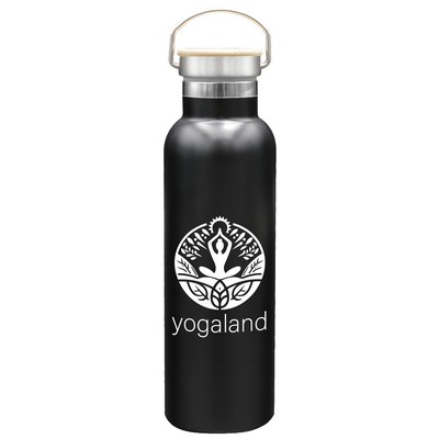 Garyline® Serene Stainless Steel Bottle with Bamboo Lid - 20 oz.