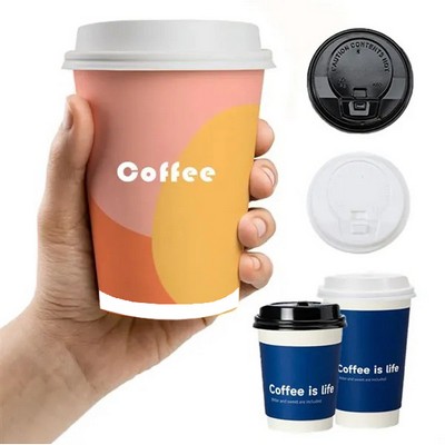 Double Wall Disposable Coffee Cups with Lid