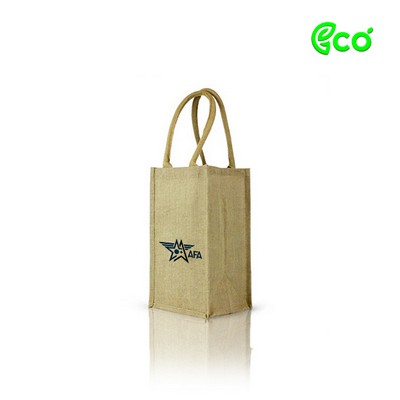 Ecofriendly 4 Bottle Wine Bag with Cotton Webbed Handles