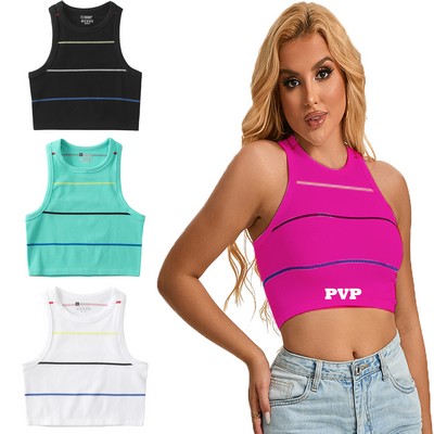 Yoga Quick Drying Summer Striped Crop Tank Tops