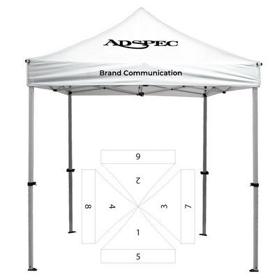 8' White Square Tent - Printed